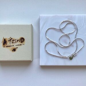 Sterling Silver snake x ball Necklace